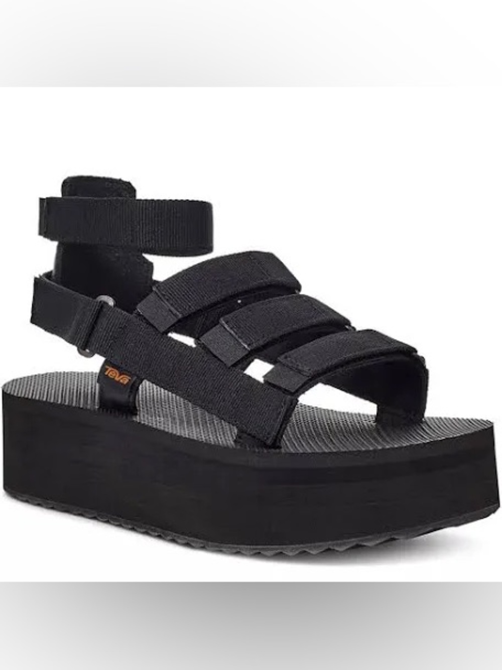 Teva black platform sandals size 9